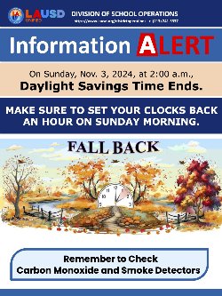 Daylight Savings Time ends English flyer