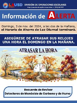 Daylight Savings Time ends Spanish flyer